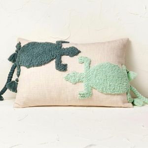 NWT Lizard Punch Needle Lumbar Throw Pillow - Opalhouse, Turquoise